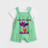 Little Bat Buddy Print Baby Dungaree - GREEN - 0 - 5 Months Old (Chest 18")