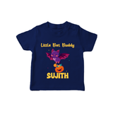 Little Bat Buddy Print Baby Tshirt - NAVY BLUE - 0-5 Months Old (Chest 17")