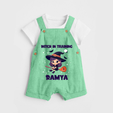 Witch In Training Print Baby Dungaree - GREEN - 0 - 5 Months Old (Chest 18")