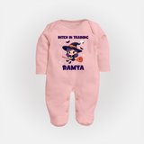 Witch In Training Print Baby Full Body Suit - BABY PINK - New Born (Chest 7.5")
