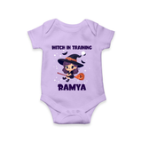 Witch In Training Print Baby Romper - LILAC - New Born (Chest 14")