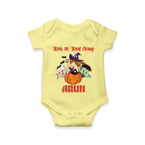 Trick Or Treat Camp Print Baby Romper - PASTEL YELLOW - New Born (Chest 14")