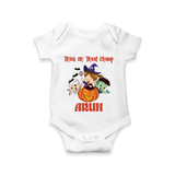 Trick Or Treat Camp Print Baby Romper - WHITE - New Born (Chest 14")