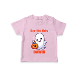 Boo-tiful Ghost Print Baby Tshirt - BABY PINK - 0-5 Months Old (Chest 17")