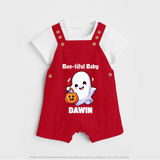 Boo-tiful Ghost Print Baby Dungaree - RED - 0 - 5 Months Old (Chest 18")
