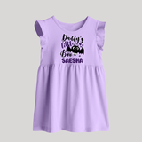 Daddy's Little Boo Bat Print Baby Baby Frock - LILAC - 0 - 3 Months Old (Chest 17")
