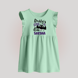 Daddy's Little Boo Bat Print Baby Baby Frock - MINT GREEN - 0 - 3 Months Old (Chest 17")