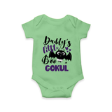 Daddy's Little Boo Bat Print Baby Romper - GREEN - New Born (Chest 14")