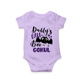Daddy's Little Boo Bat Print Baby Romper - LILAC - New Born (Chest 14")