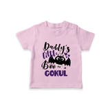 Daddy's Little Boo Bat Print Baby Tshirt - BABY PINK - 0-5 Months Old (Chest 17")