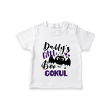Daddy's Little Boo Bat Print Baby Tshirt - WHITE - 0-5 Months Old (Chest 17")
