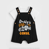 Daddy's Little Boo Bat Print Baby Dungaree - BLACK - 0 - 5 Months Old (Chest 18")