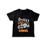 Daddy's Little Boo Bat Print Baby Tshirt - BLACK - 0-5 Months Old (Chest 17")