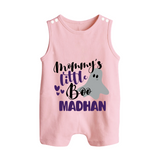Mommy's Little Boo Ghost Print Baby Button Romper - BABY PINK - New Born (Chest 18")