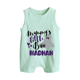 Mommy's Little Boo Ghost Print Baby Button Romper - MINT GREEN - New Born (Chest 18")