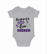 Mommy's Little Boo Ghost Print Baby Romper - GREY - New Born (Chest 14")