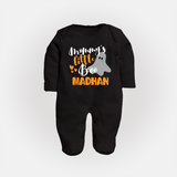 Mommy's Little Boo Ghost Print Baby Full Body Suit - BLACK - New Born (Chest 7.5")