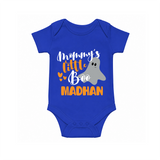 Mommy's Little Boo Ghost Print Baby Romper - COBALT BLUE - New Born (Chest 14")