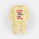 Bite-Sized Vampire Print Baby Full Body Suit - PASTEL YELLOW - New Born (Chest 7.5")