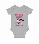 Bite-Sized Vampire Print Baby Romper - GREY - New Born (Chest 14")