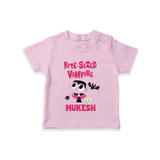Bite-Sized Vampire Print Baby Tshirt - BABY PINK - 0-5 Months Old (Chest 17")
