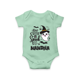Too Cute To Spook Ghost Print Baby Romper - MINT GREEN - New Born (Chest 14")