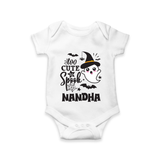 Too Cute To Spook Ghost Print Baby Romper - WHITE - New Born (Chest 14")