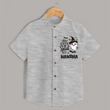 Too Cute To Spook Ghost Print Baby Kids Shirt - GREY - 0 - 6 Months Old (Chest 23")
