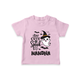 Too Cute To Spook Ghost Print Baby Tshirt - BABY PINK - 0-5 Months Old (Chest 17")