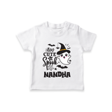 Too Cute To Spook Ghost Print Baby Tshirt - WHITE - 0-5 Months Old (Chest 17")