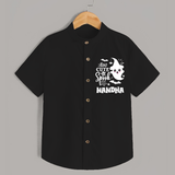 Too Cute To Spook Ghost Print Baby Kids Shirt - BLACK - 0 - 6 Months Old (Chest 23")
