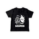 Too Cute To Spook Ghost Print Baby Tshirt - BLACK - 0-5 Months Old (Chest 17")
