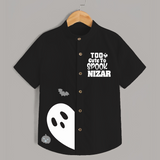 Too Cute To Spook Ghost Print Kids Shirt - BLACK - 0 - 6 Months Old (Chest 23")