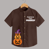 Pumpkin Time Halloween Print Kids Shirt - CHOCOLATE BROWN - 0 - 6 Months Old (Chest 23")