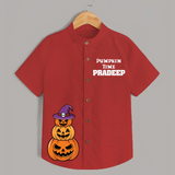 Pumpkin Time Halloween Print Kids Shirt - RED - 0 - 6 Months Old (Chest 23")
