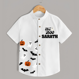 Hey Boo Ghost & Bat Print Kids Shirt - WHITE - 0 - 6 Months Old (Chest 23")