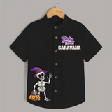 Trick Or Treat Skeleton Print Kids Shirt - BLACK - 0 - 6 Months Old (Chest 23")
