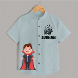 Scary Night Vampire Print Kids Shirt - ARCTIC BLUE - 0 - 6 Months Old (Chest 23")
