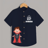 Scary Night Vampire Print Kids Shirt - NAVY BLUE - 0 - 6 Months Old (Chest 23")