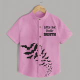 Little Bat Buddy Halloween Print Kids Shirt - BABY PINK - 0 - 6 Months Old (Chest 23")