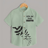 Little Bat Buddy Halloween Print Kids Shirt - MINT GREEN - 0 - 6 Months Old (Chest 23")