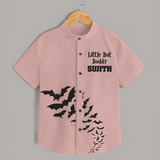Little Bat Buddy Halloween Print Kids Shirt - PEACH - 0 - 6 Months Old (Chest 23")