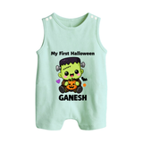 My First Little Frankenstein First Halloween Romper Suit - MINT GREEN - New Born (Chest 18")