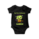 My First Little Frankenstein First Halloween Romper - BLACK - New Born (Chest 14")