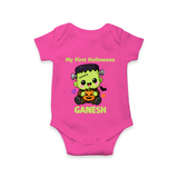 My First Little Frankenstein First Halloween Romper - HOT PINK - New Born (Chest 14")