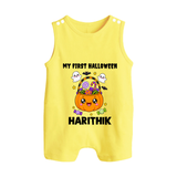 My first Sweet Pumpkin Treat Halloween Romper Suit - PASTEL YELLOW - New Born (Chest 18")