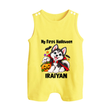 My First Vampire Pup First Halloween Romper Suit - PASTEL YELLOW - New Born (Chest 18")