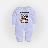 My First Vampire Pup First Halloween Full Body Suit - BABY BLUE - New Born (Chest 7.5")