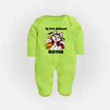 My First Vampire Pup First Halloween Full Body Suit - LIME GREEN - New Born (Chest 7.5")