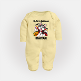 My First Vampire Pup First Halloween Full Body Suit - PASTEL YELLOW - New Born (Chest 7.5")